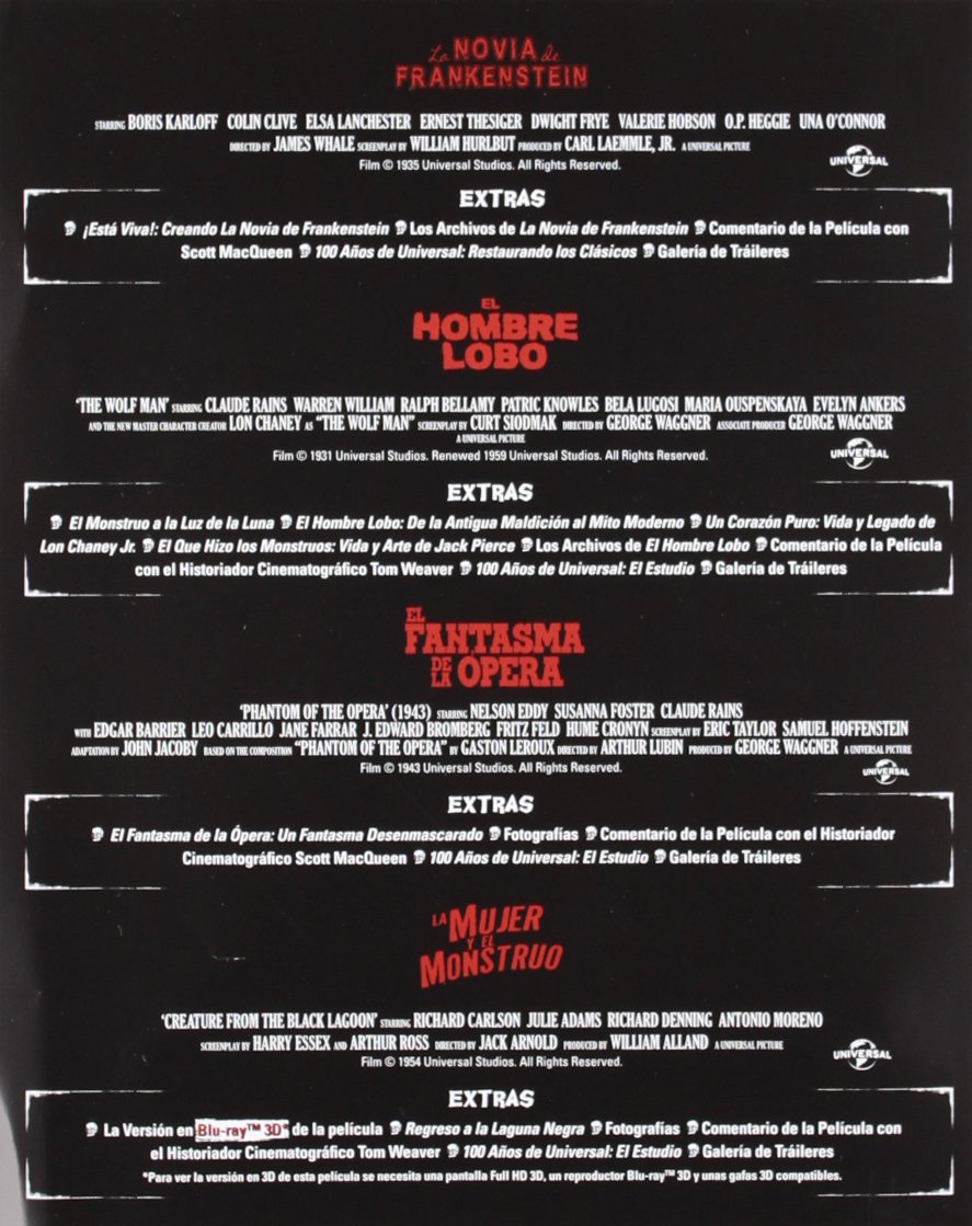 Pack Monsters The Essential Collection Blu Ray Amazon Es Vv Aa Tod Browning Karl Freund Karl Freund Arthur Lubin Vv Aa Vv Aa Cine Y Series Tv