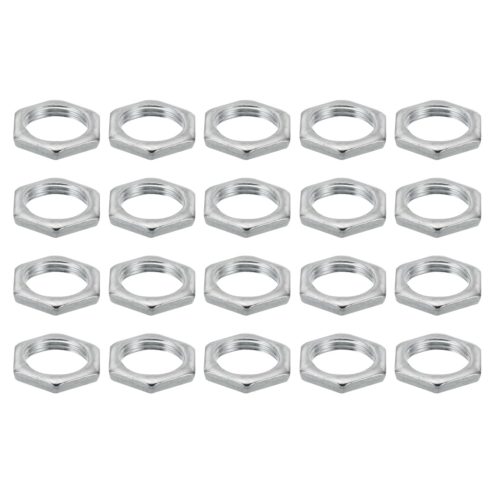 PATIKIL M13x1.0 Steel Hex Nuts, 20 Pack Metric Thread Zinc Plated Finished Hardware Nuts Screw Bolt Fasteners for Lamps Machinery Repair 3mm Height