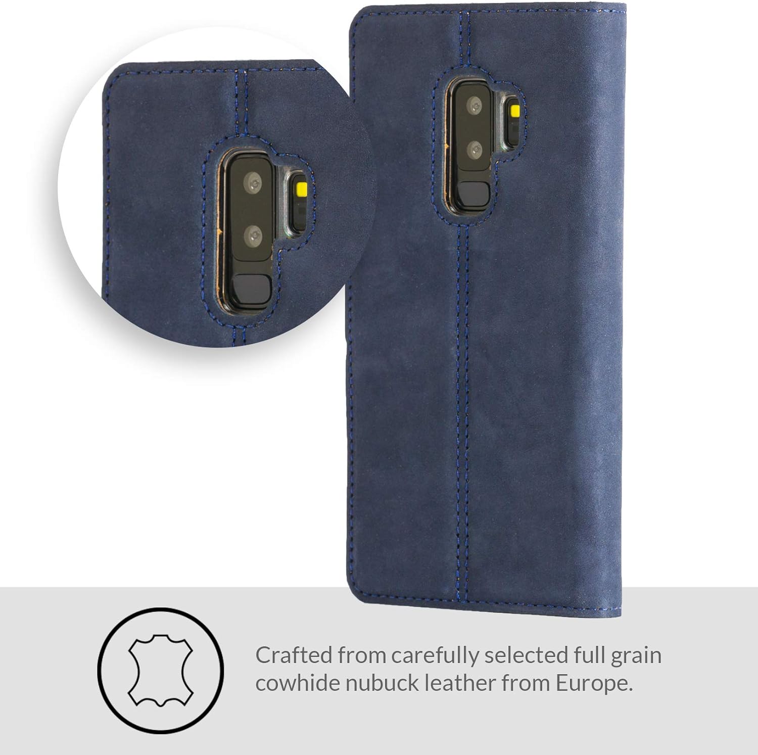 Snakehive Case Compatible with Samsung Galaxy S9 Plus, Genuine Leather Wallet with Viewing Stand and Card Slots, Flip Cover - Image 3