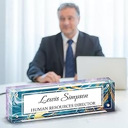 HETOOSHI Name Plate for Desk, Desk Double Sided