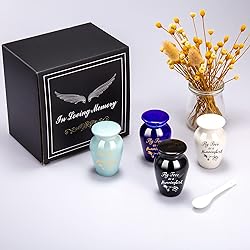 Gredstar Ceramic Hummingbird Keepsake Urns Set of 4