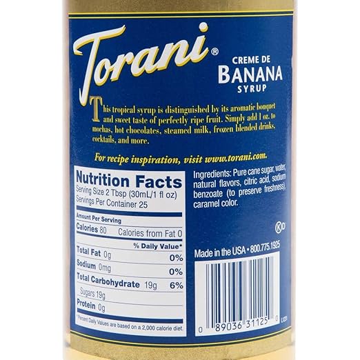 Torani Sugar Free Syrup Nutritional Info Runners High Nutrition