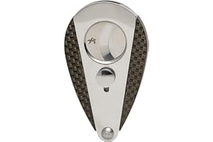 Xikar Xi3 Cigar Cutter, 440 Stainless Steel Blades With Rockwell C Rating Of 57, Unique Teardrop Shape, Carbon Fiber