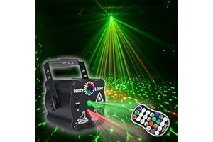 WEBUPAR Party Lights, RGB DJ Disco Stage Projection Light with Remote Control/Sound Activated, Mini Portable Strobe Light LED Indoor DJ Lights for Christmas Halloween Decorations Karaoke KTV Bar