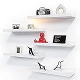 RICHER HOUSE 5 Set White Floating Shelves, Wall