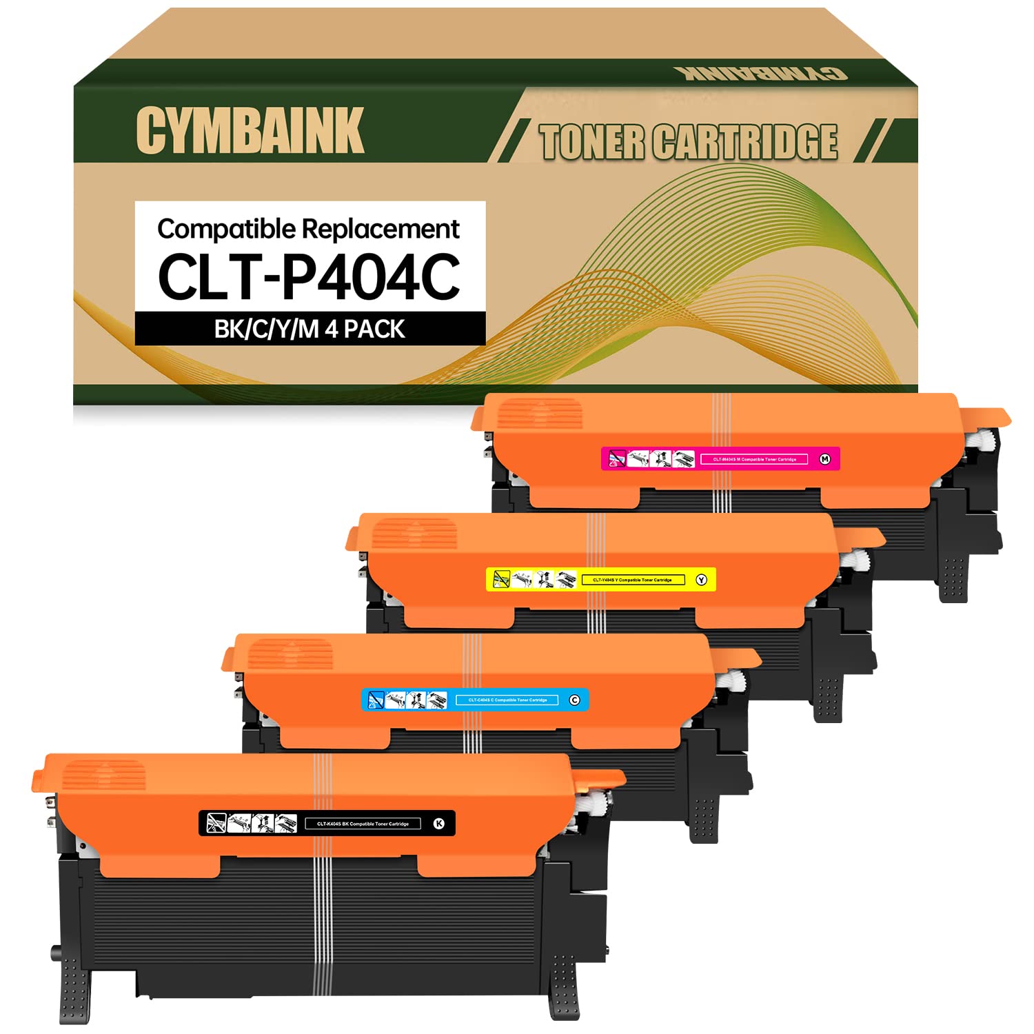 CYMBAINK 4 Pack Compatible for 404S CLT K404S P404C CLT-K404S CLT-C404S CLT-M404S CLT-Y404S Toner Cartridges for Samsung SL-C430 C430W C480W C480FW Printer