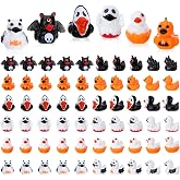 GGSTDDUP 60 Pcs Halloween Mini Resin Ducks Mini Duck Figurines | Tiny Resin Ducks for Halloween Party Favors