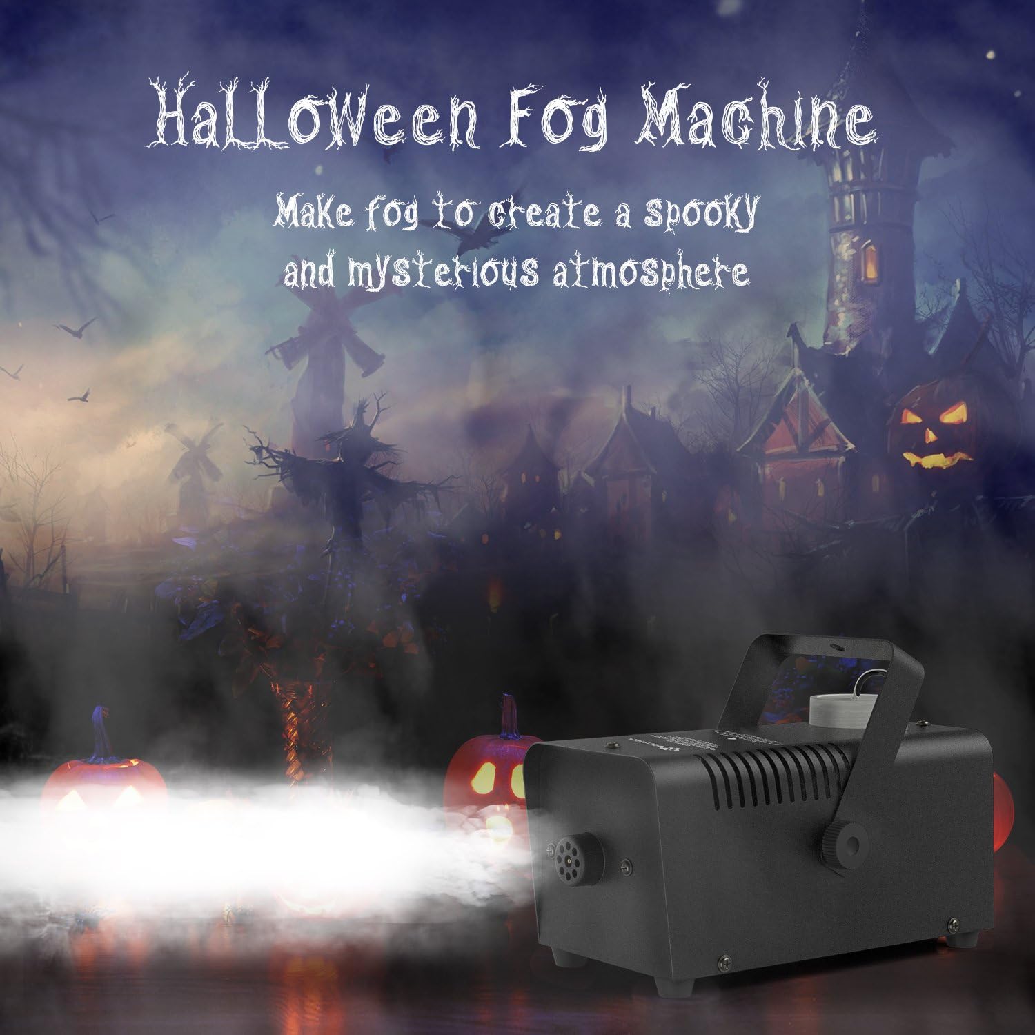 Fansteck Fog Machine, Portable Wireless Remote Control Halloween Smoke