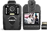 BOBLOV KJ25 Body Camera 256GB 1080P Night Vision 13 Hour Battery