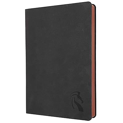 LeStallion Dotted Grid Notebook/Journal - A5 Soft Cover Bullet Notebook Dotted - 120GSM Premium Writing Paper - 200 Numbered Pages - 5x8 Black Leather Bullet Grid Journal