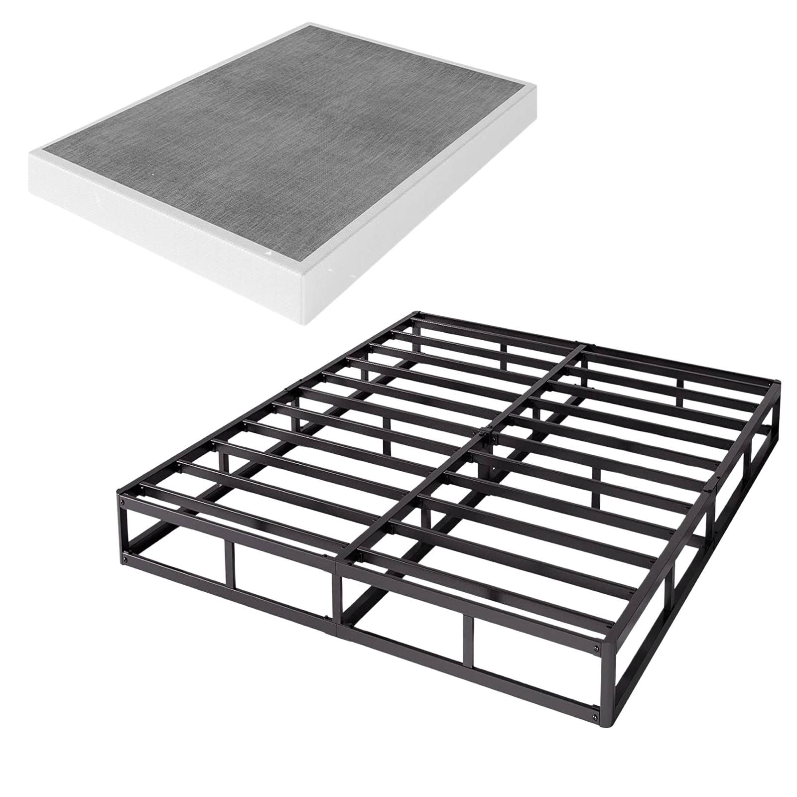 Photo 1 of VTWAZAST King Box Spring Only, 5 Inch Low Profile Heavy Duty Metal Structure with Easy Clean Fabric Bed Cover, Non-Slip, Noise Free, Easy Assembly