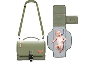 Portable Diaper Changing Pad with Shoulder Strap, Detachable Travel Changing Pad with Baby Wipes Pocket, Gifts for Baby Showe