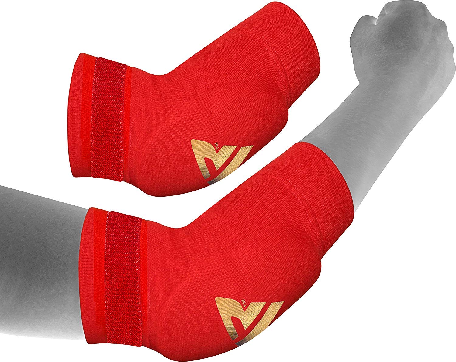 RDX MMA Elbow Support Brace Sleeve Pads Guard Bandage Elasticated Shield Protector,Black,Large, Large, Black: Industrial & Scientific