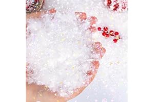 RGQSUN 8.8oz Christmas Artificial Flake Snow Twinkles Fake Snow Sparkling Snow for Crafts,Powder Filler Snow for Christmas Party Decoration Supplies