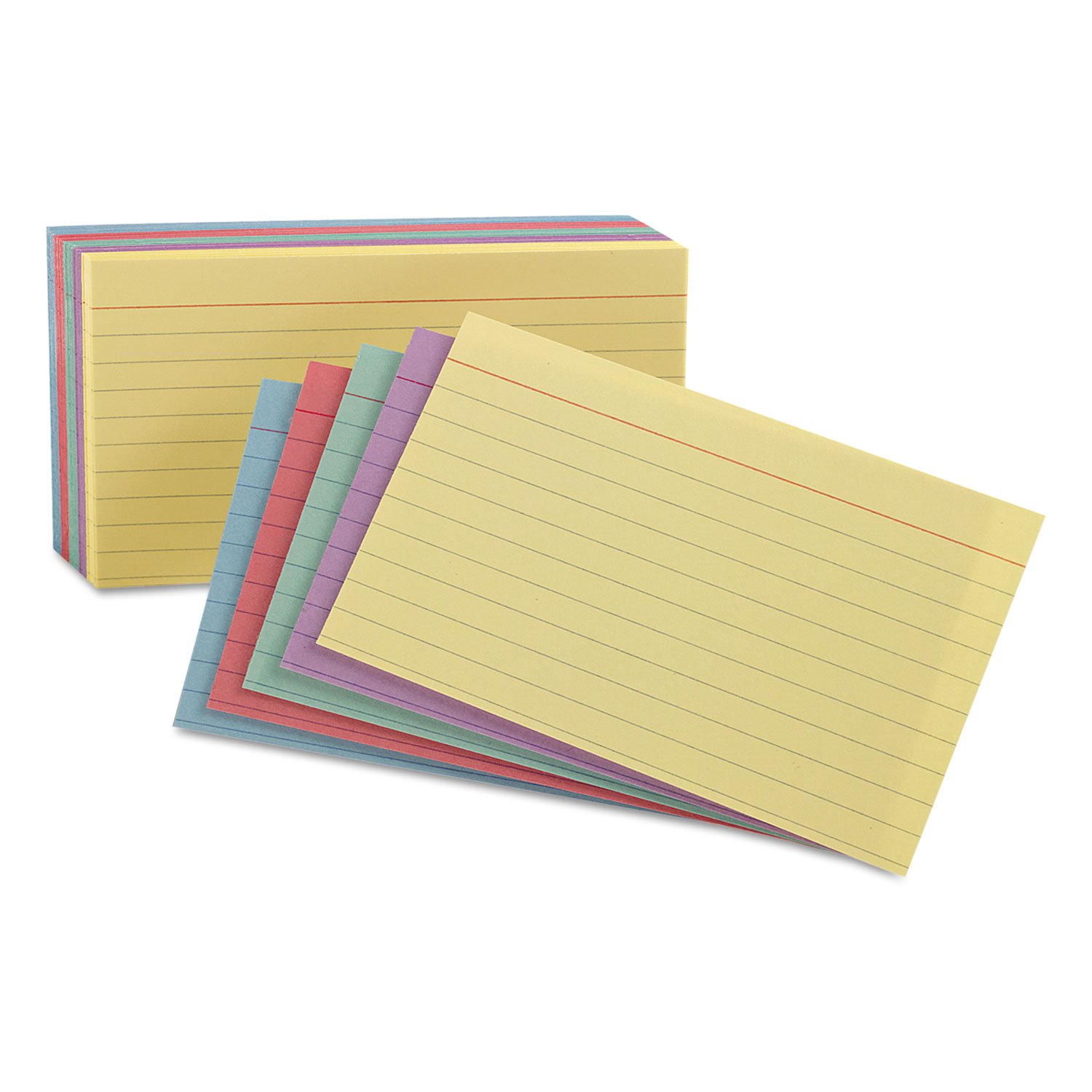 Oxford 34610 Index Cards, Ruled on 1 Side, 4-Inch x6-Inch, 100/PK, Assorted