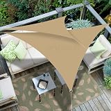HEYOMART Sun Shade Sail Waterproof 3.6m Triangle UV 98% Sand view 3