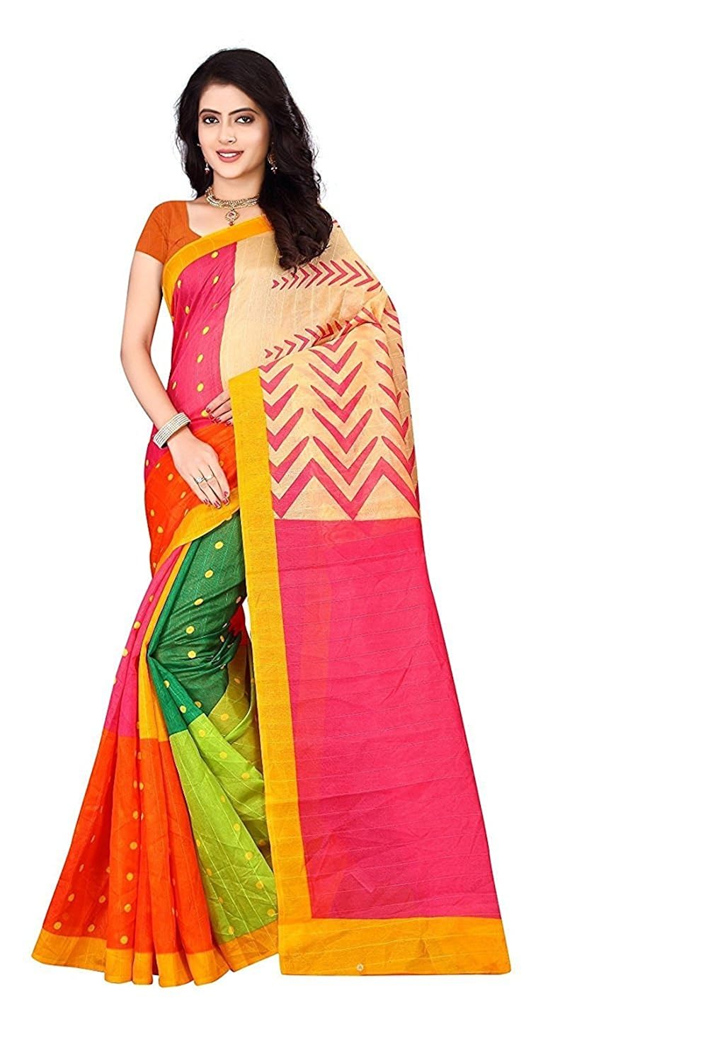 om sai latest creation saree with blouse piece