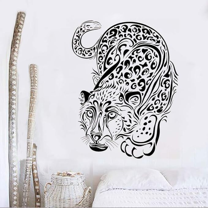 Etiqueta De La Pared Etiqueta De La Pared De Leopardo Grande Negro