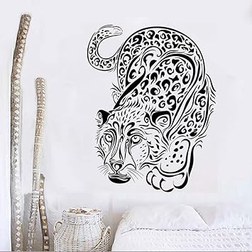 Etiqueta De La Pared Etiqueta De La Pared De Leopardo Grande Negro