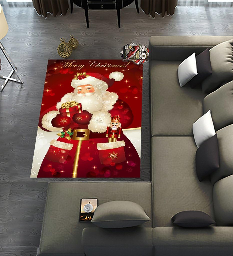 headgooditem Custom Merry Christmas Xmas Santa Claus Area Rugs Modern