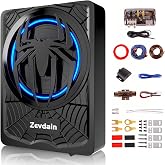 Zevdain 1200w subwoofer,Under Seat Subwoofers with Amp(Class D MOSFET Amp) | Slim Under Seat Powered Car Subwoofer,Underseat Car Subwoofer and Amp Package,Truck Sub and Amp Combo(Blue LED)