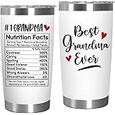 TEEZWONDER Birthday Gifts for Grandma from Granddaughter Grandson - Stainless Steel Insulated Coffee Tumbler with Lid 20 oz - Grandma Gifts for Women, Nana Gift Ideas, Gigi Gift for Women