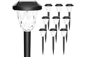 SUNCKET Solar Outdoor Lights, Bright Solar Christmas Lights Outdoor with Great Pattern, Waterproof Auto On/Off Solar Lights for Outside Garden Walkway Driveway Yard Pathway(10 Pack)