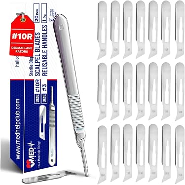 thumbnail image 2 of Assorted Carbon Steel Surgical Scalpel Blades – #10,11,12,15,20,21,22,23,24 With Handle Remover 2 of 5