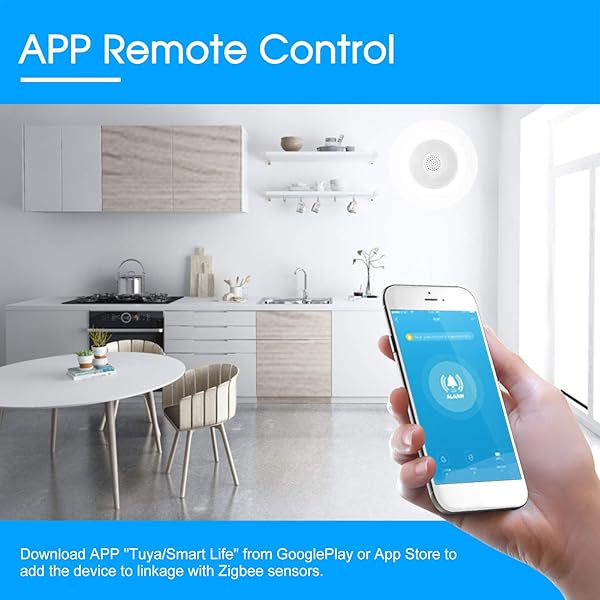 OWSOO Tuya Zigbee Sirene Alarmsensor Smart Alarm Sirene Ton und Licht Alarm Horn Home Security System Tuya Smart Life APP