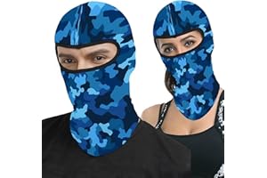 Blue Camo Balaclava Ski Mask Windproof Full Face Cover for Adult Breathable Full Face Mask Motorcycle Riding Winter Scarf War