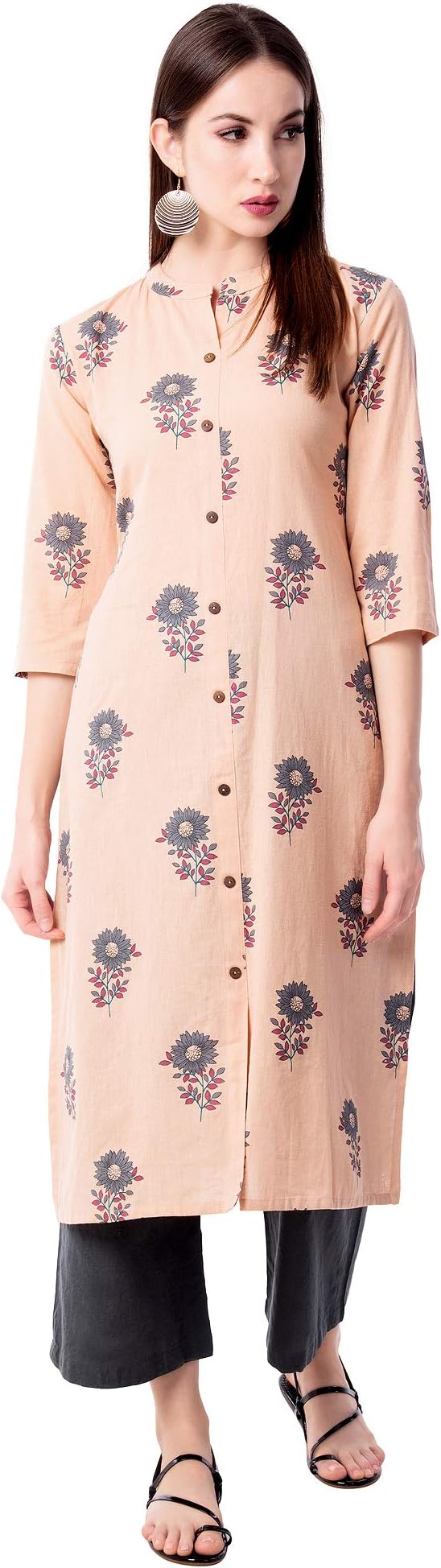Women's Cotton Flex Floral Print Straight Kurta & Palazzo Set