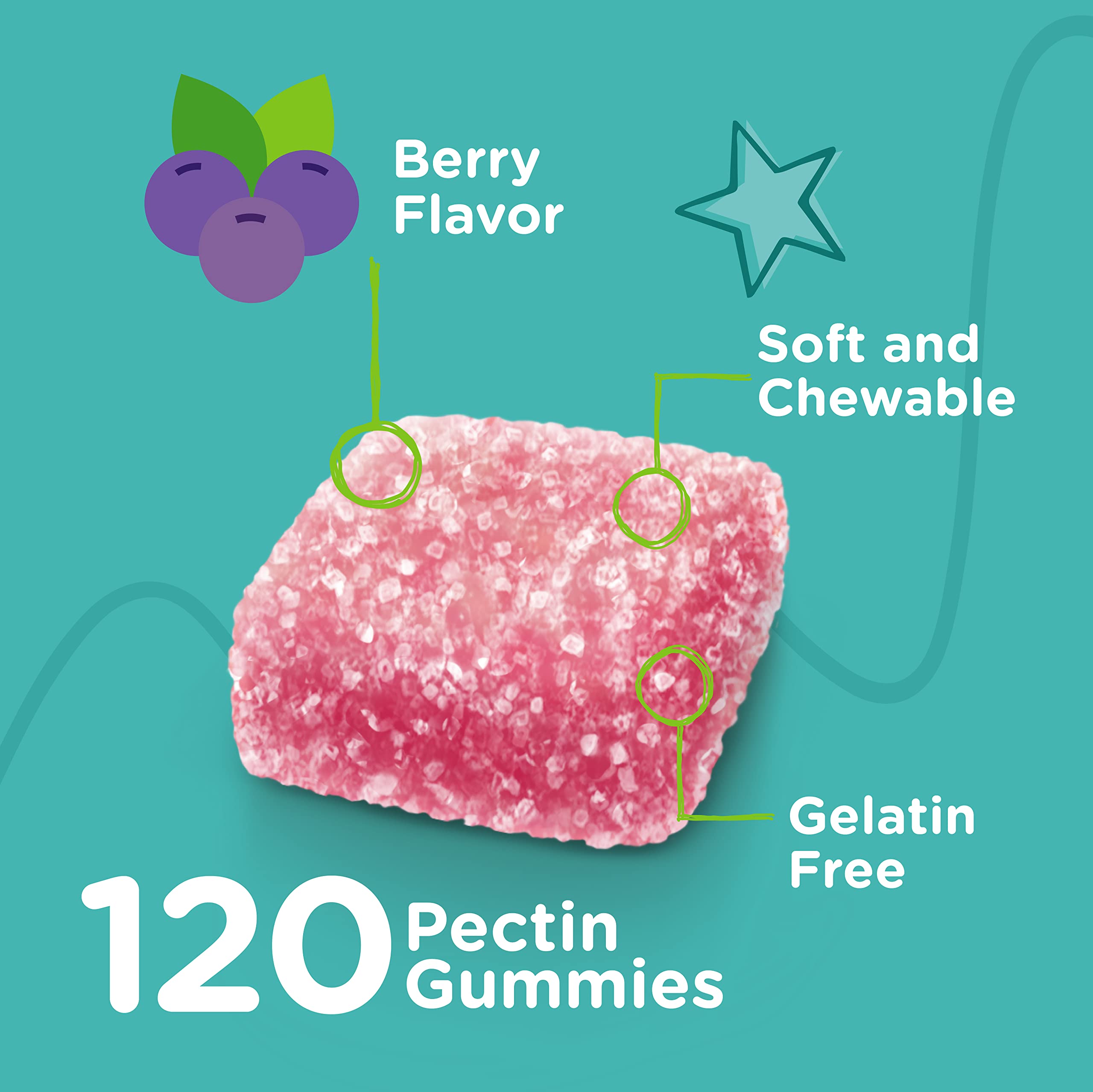 Probiotic Gummies for Kids - 5 Billion CFUs - Probiotics Kids Constipation Relief, Natural Immune & Digestive Health Support - Vegetarian, Gelatin Free, GMO Free - Tasty Chewable Berry Flavored Gummy
