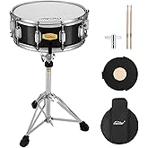 Eastar Snare Drum Set with Drum Sticks, Stand, Mute Pad, Bag, Key, 14"X 5.5", Starry Black