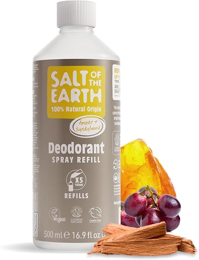 Salt Of The Earth Amber & Sandalwood Natural Deodorant Spray Refill 500ml
