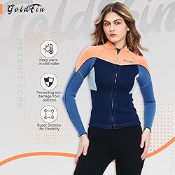 GoldFin Wetsuit Top Women, 2mm Wetsuits Jacket Long