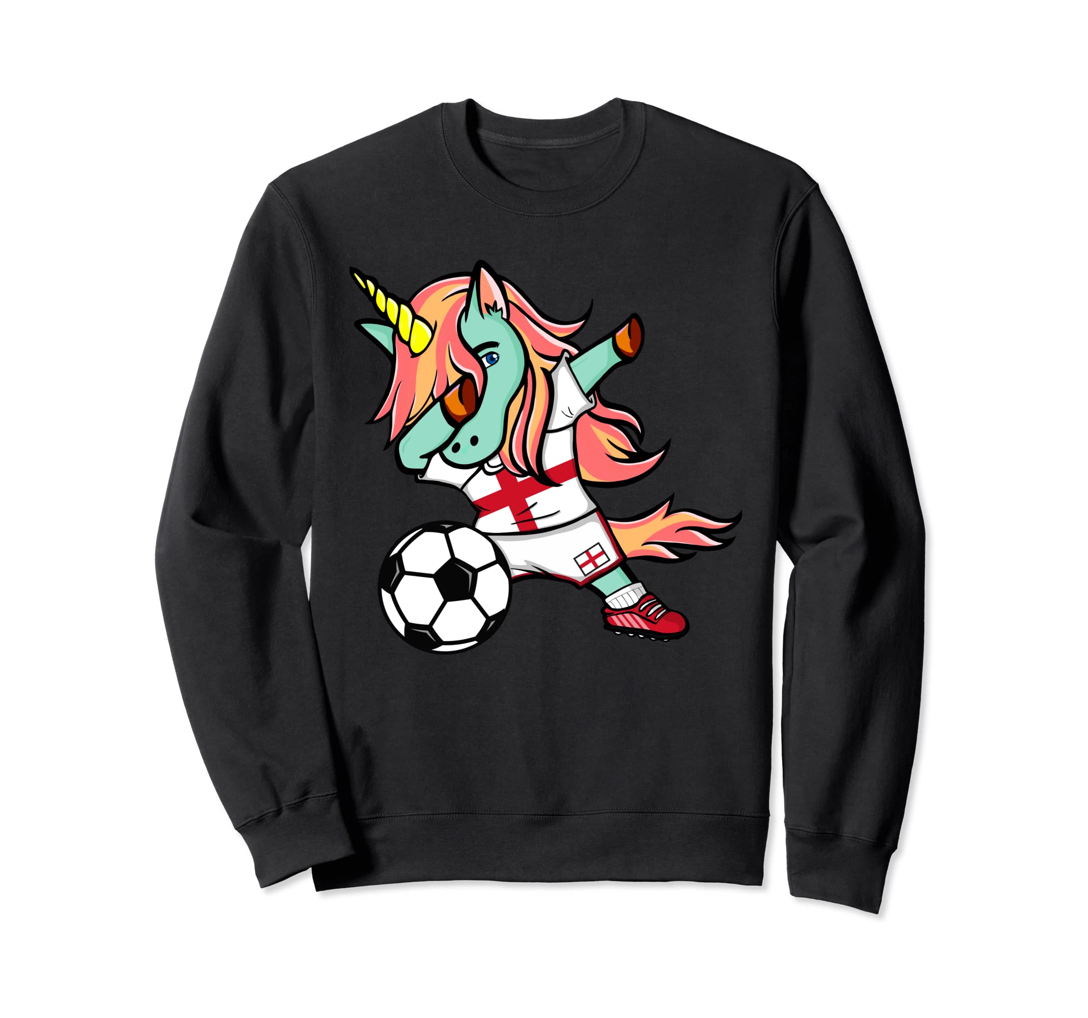 Dabbing Unicorn England Football English Flag Soccer Lovers Sweatshirt