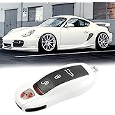 Jaronx Compatible with Porsche Key Fob Cover, Key Cover Compatible with Porsche Cayenne Panamera Macan Cayman 911 (Pearl White)
