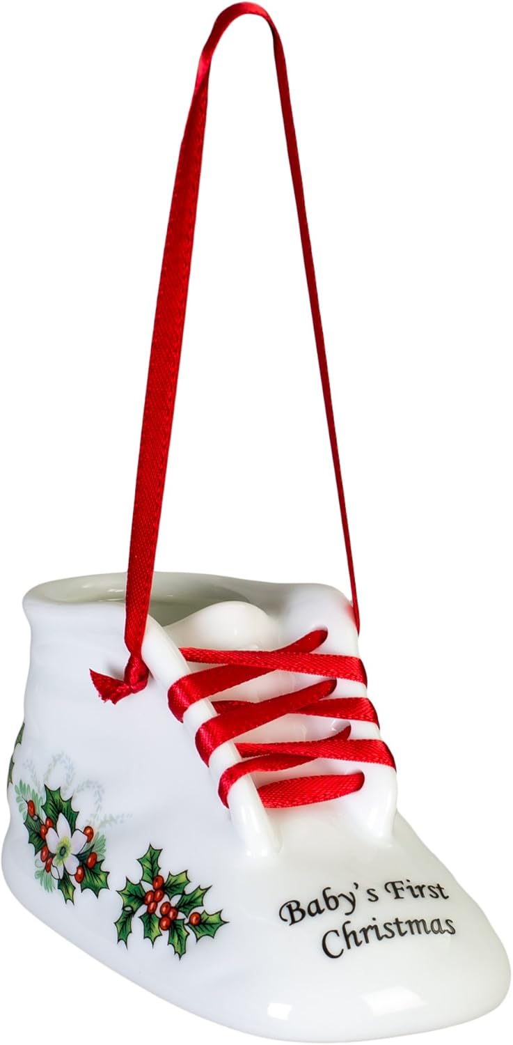 porcelain baby shoe ornament