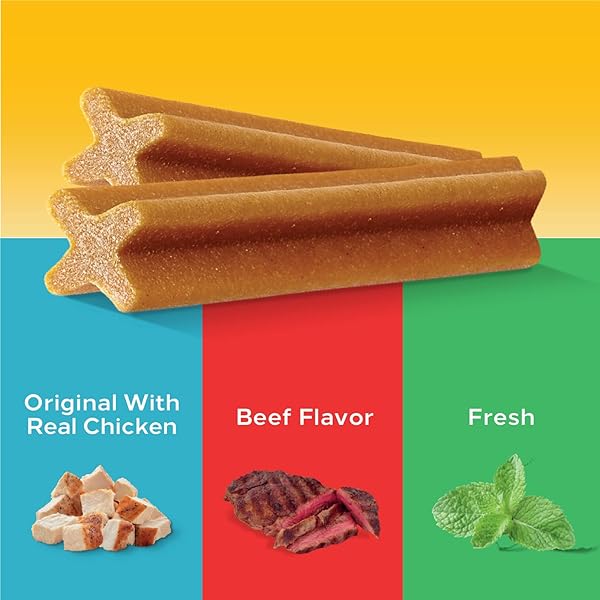 PEDIGREE DENTASTIX LARGE DOG DENTAL CARE TREATS ORIGINAL, BEEF & FRESH VARIETY PACK, 2.73 LB.PACK (51 TREATS)
