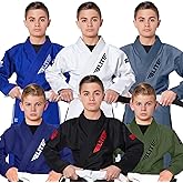 Elite Sports IBJJF Ultra Light BJJ Brazilian Jiu Jitsu Gi for Kids with Preshrunk Fabric and Free Belt