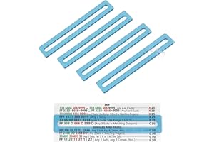 CWDEW Pack of 4 Mahjong Line Reader Mahjong Line Finder Acrylic Mah Jong Card Line Guide (Blue)