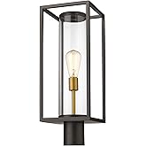 Z-Lite 584PHMR-DBZ-OBS Dunbroch Outdoor Post, 1-Light 60 Watts, Deep Bronze and Outdoor Brass