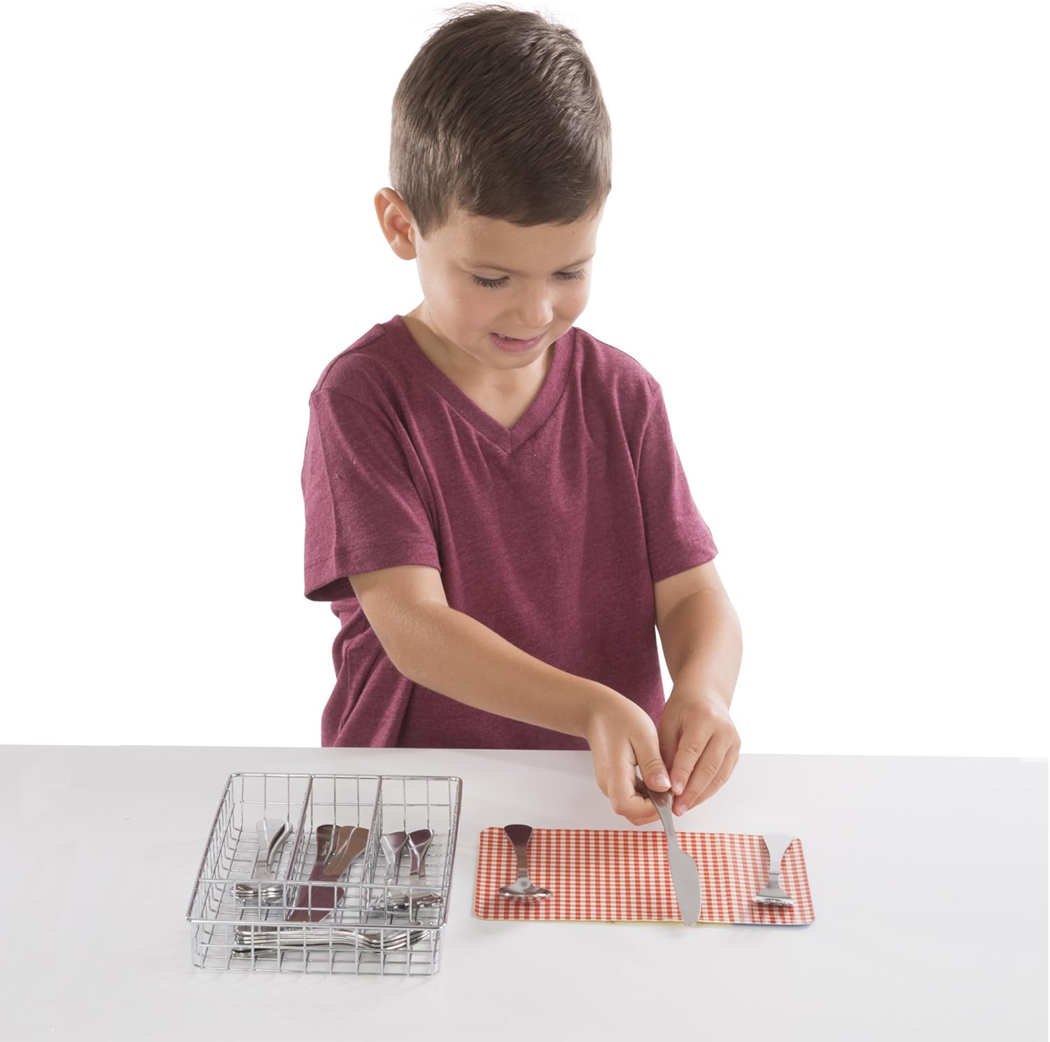 Melissa Doug Stainless Steel Mealtime Utensil Set Dishwasher Safe Play Ki Sumo Ci melissa doug stainless steel mealtime