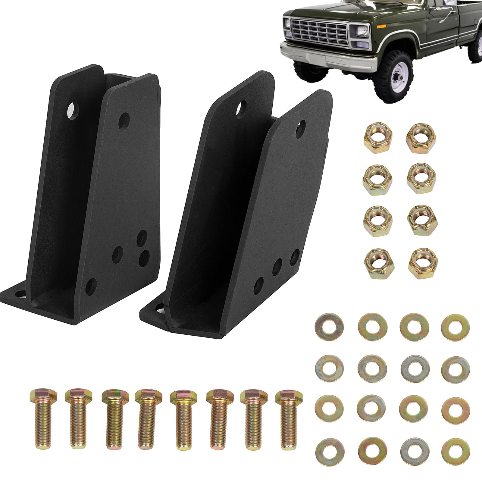 Photo 1 of KUAFU Front Axle Pivot Drop Down Bracket Compatible with 1980-1998 Ford F250 4WD for 2''-3'' Lift Kits Steel Powder Coated