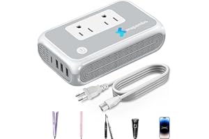 Mapambo 220V to 110V Converter, Voltage Converter US to Europe for Curling Irons and Hair Straighteners, Power Converter Adapter Combo European Travel Plug Adapter (3USB+1TYPE C)