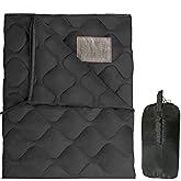 Lenotos Woobie Blanket, Thermal Insulated Military Poncho Liner, Water-Resistant, Portable, Insulation, for Hiking, Survival with Compression Carry Bag (Black)