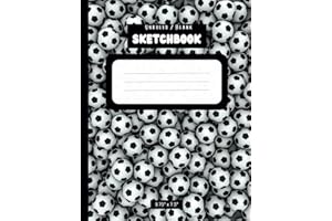 Soccer Cover Sketch Book - Unruled Composition Notebook: 9.75" x 7.5", 100 pages, Blank - No Lines, Numbered Pages, School Su
