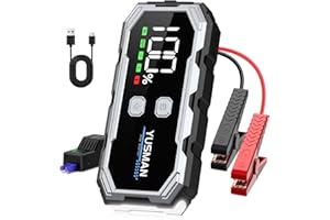 YUSMAN 3000A Jump Starter, 12V Car Battery Booster, Portable Battery Pack (7.0 Gas/5.0L Diesel), Portable Jump Starter with Extended Smart Jump Cables, 3-Mode Lights