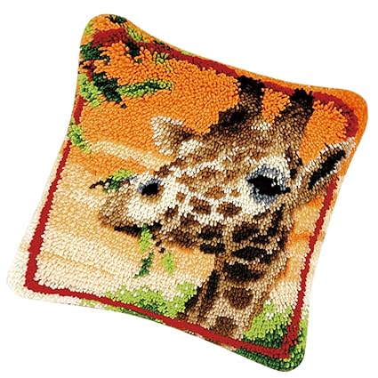 Ipotch Diy Needles Crafts Latch Hook Pillow Kit Animal Flower
