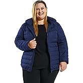Soularge Women's Plus Size Winter Packable Lightweight Down Coat with Detachable Hood